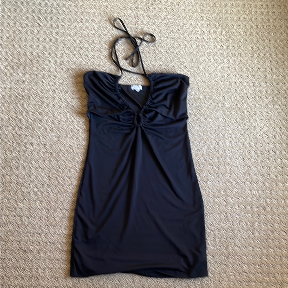 Elegant Black Halter Dress
